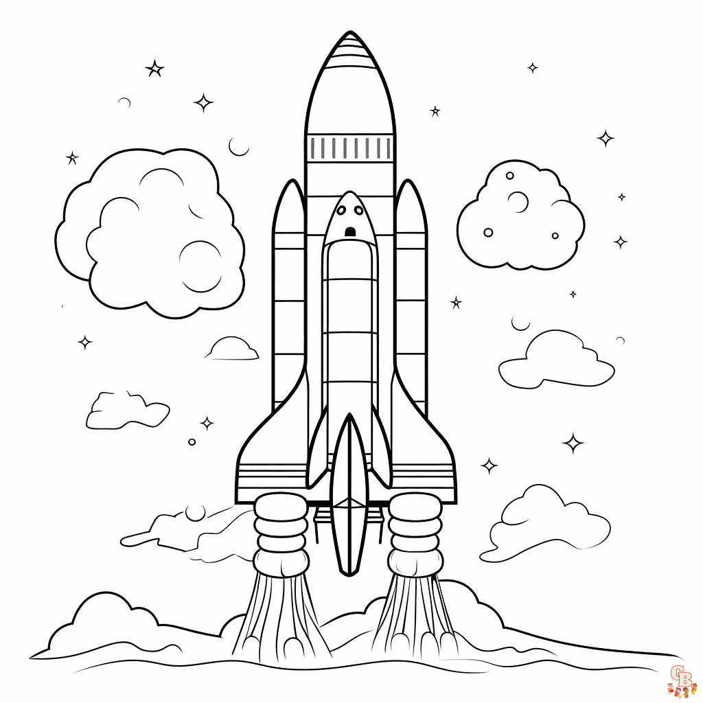 Free Rocket coloring pages for kids