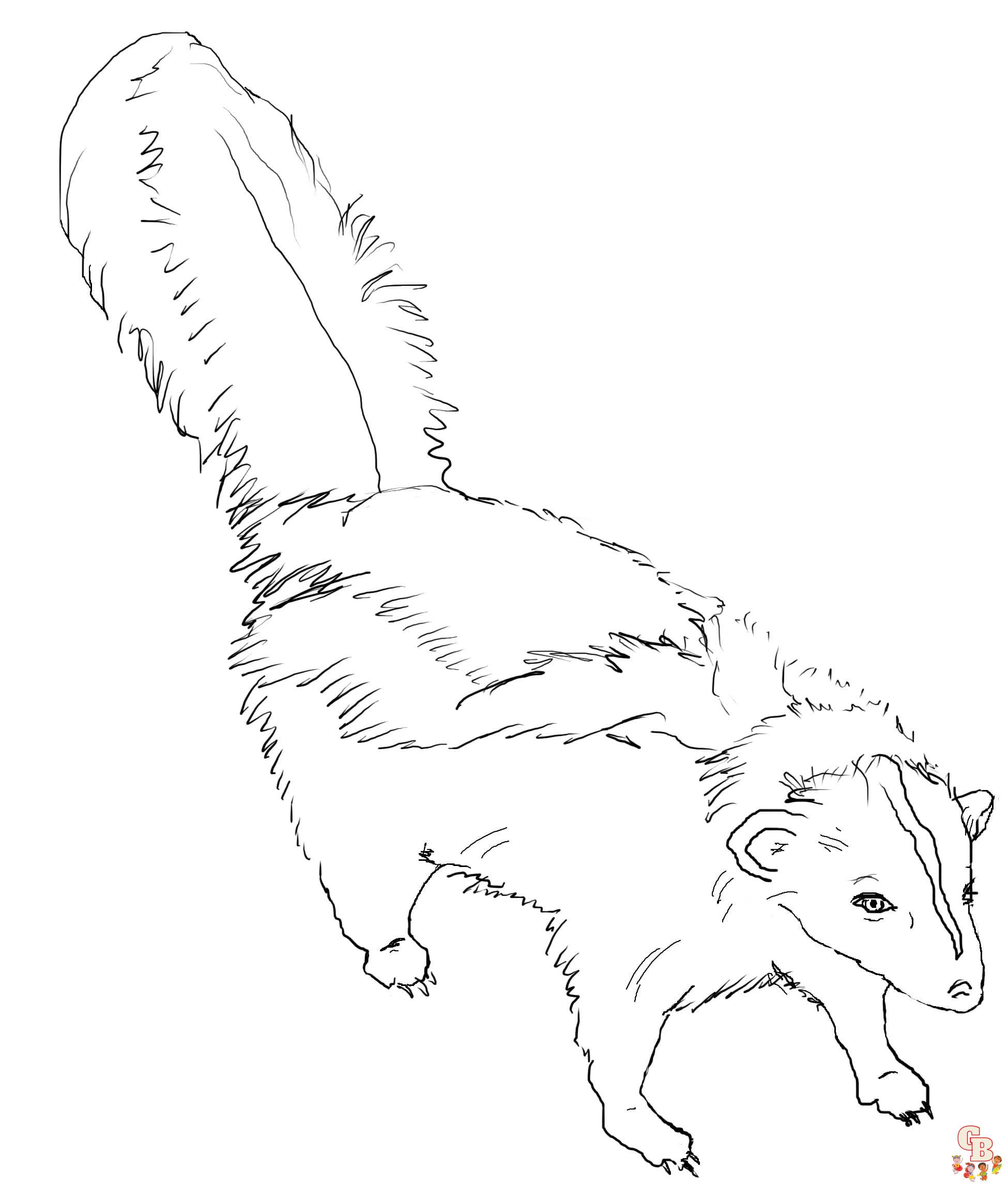Free Skunk coloring pages for kids
