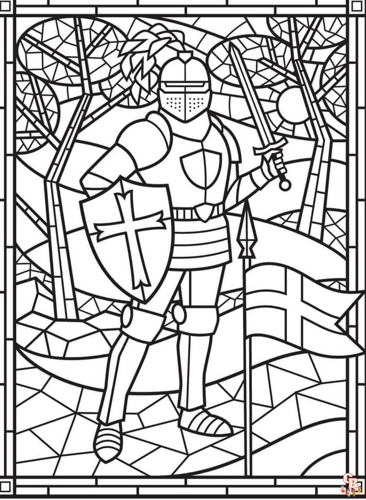 Free Stained glass coloring pages for kids