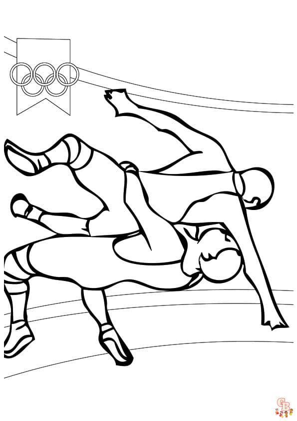 Free Wrestling coloring pages for kids