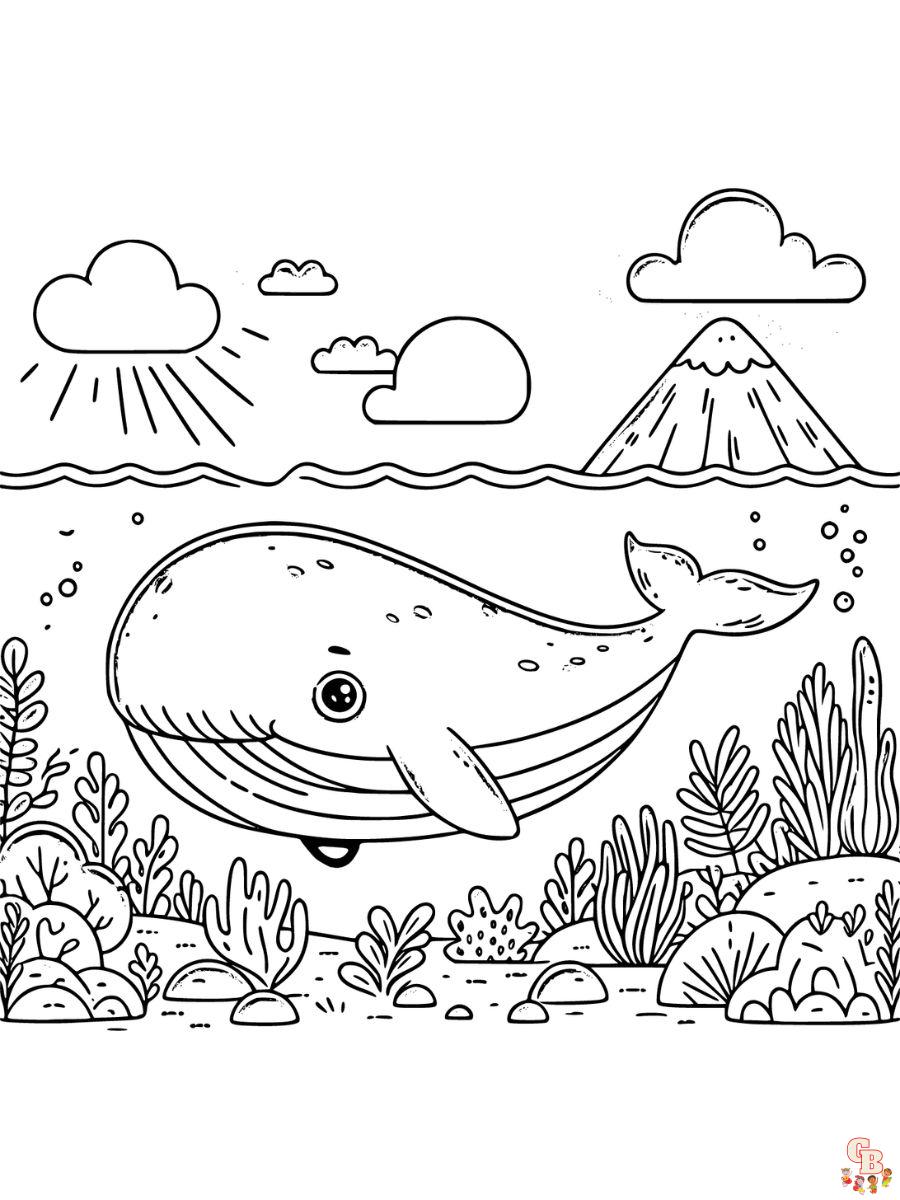 Free blue whale coloring pages for kids