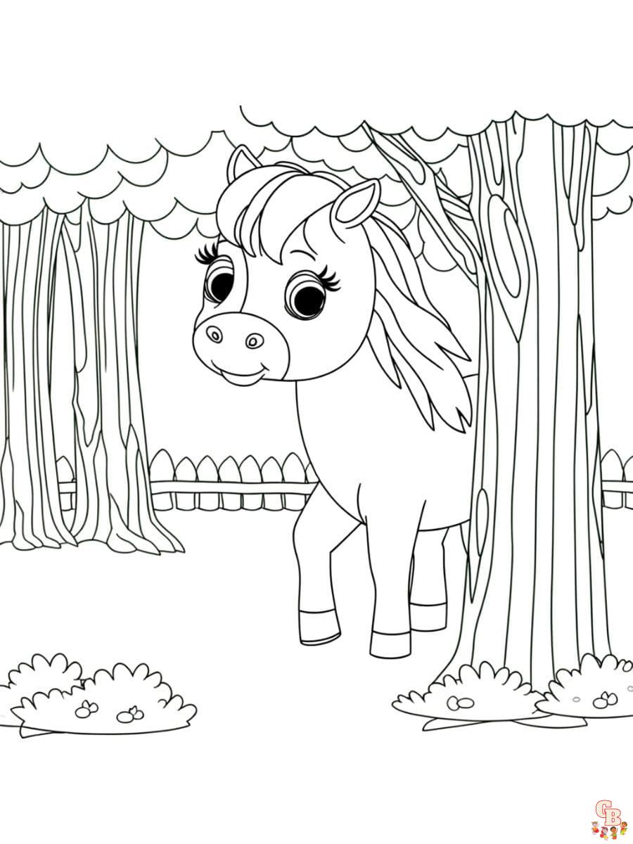 Free cute baby horse coloring pages