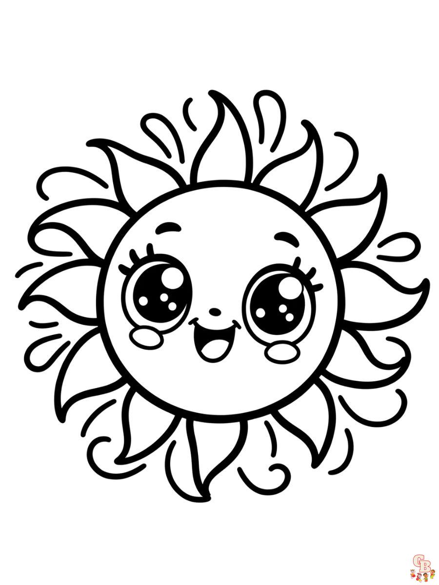 Free cute sun coloring pages