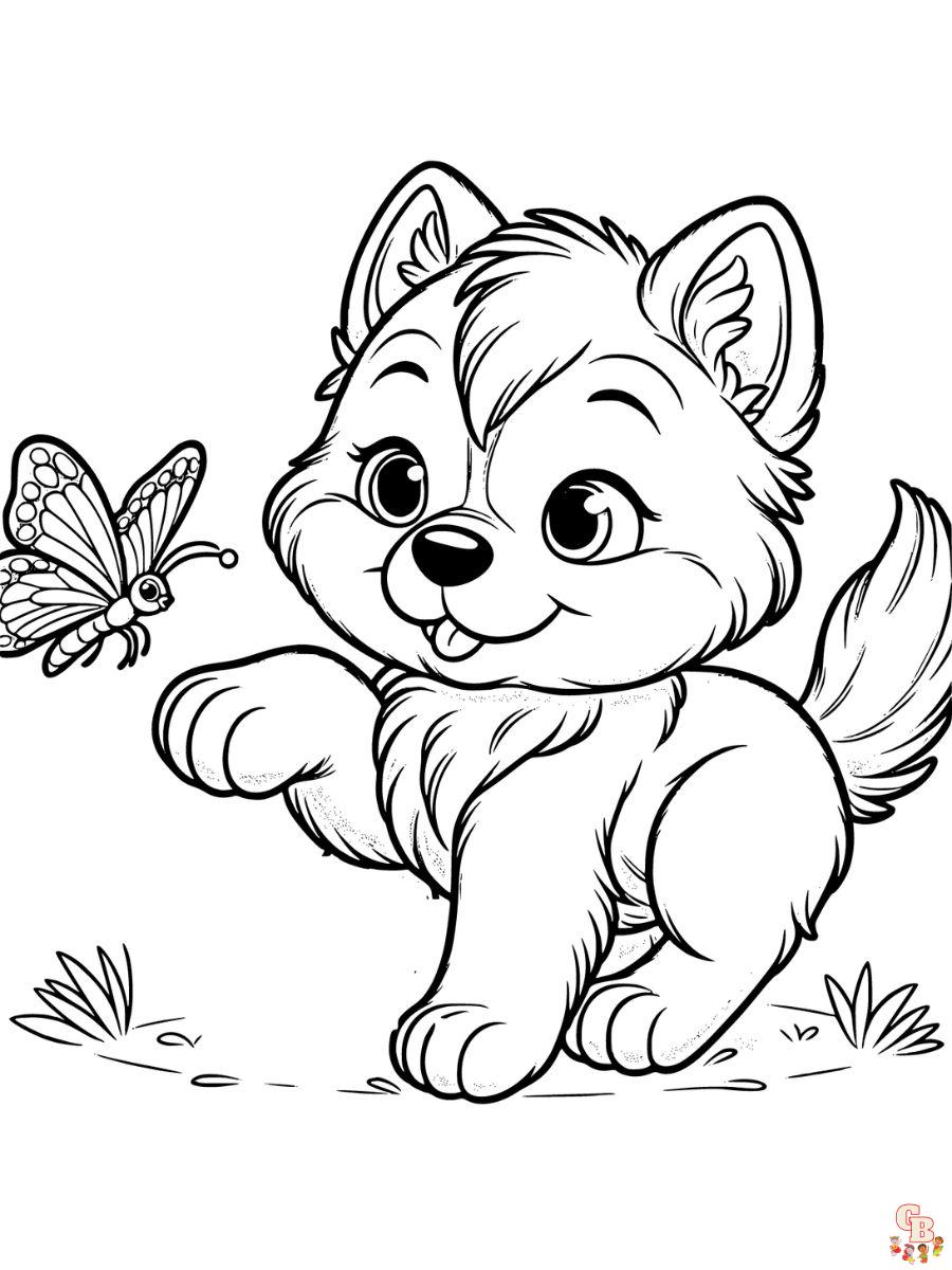 Free cute wolf coloring pages