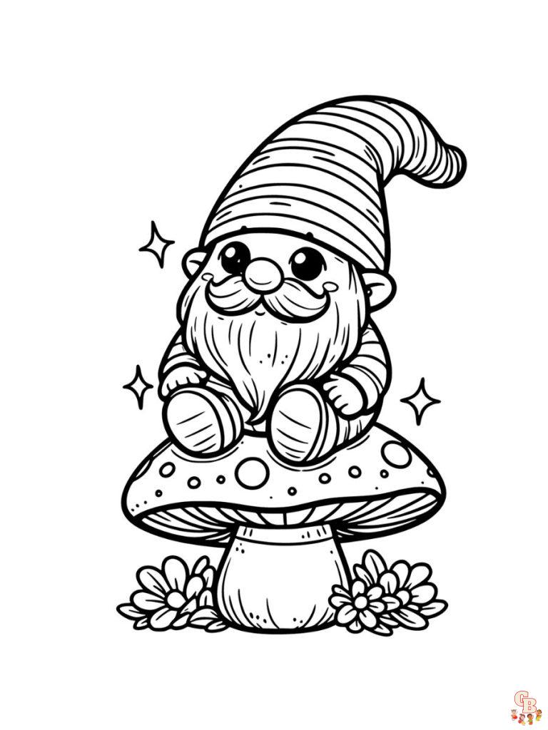 Gnome Coloring Pages | 100% Free Printable