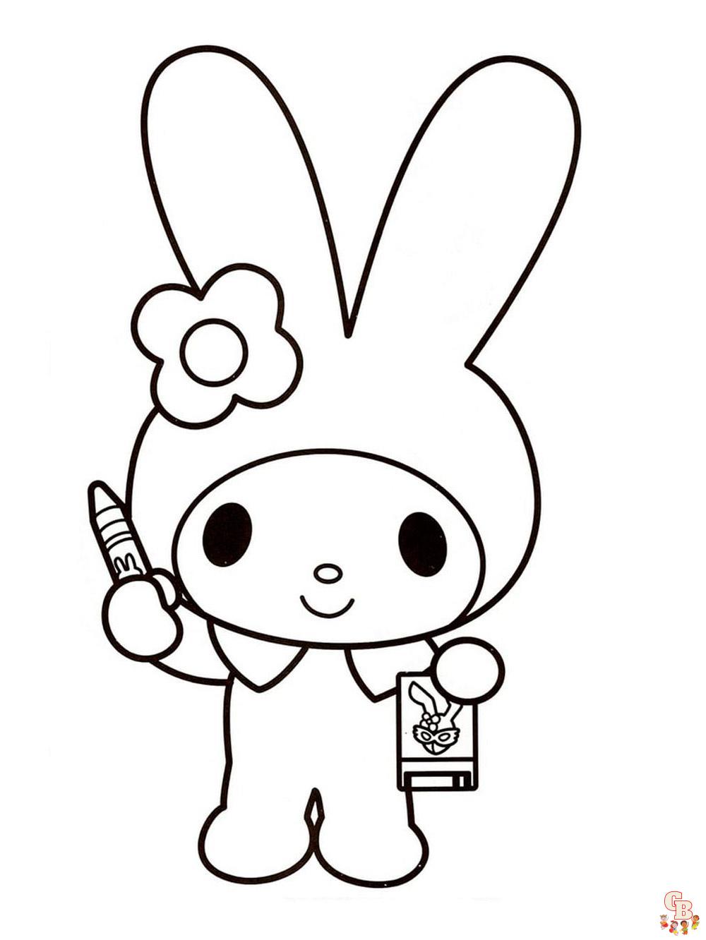 Free my melody printable coloring page