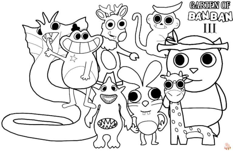 Printable Garten of Banban 3 Coloring Pages Free (New Update)