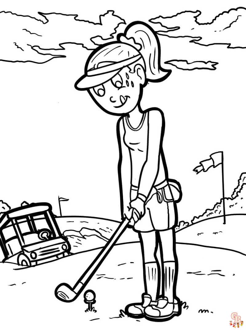 Golfer coloring pages free