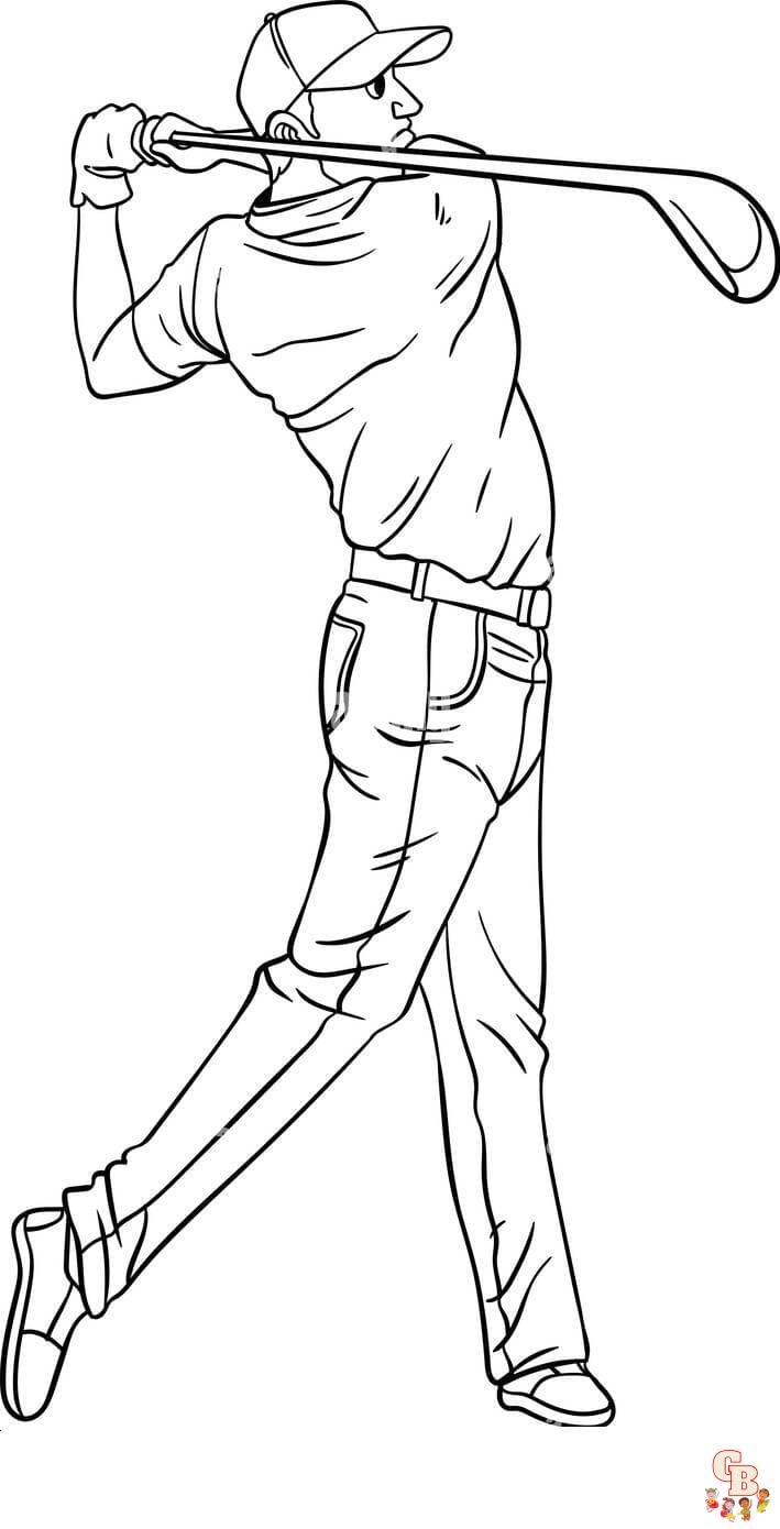 Golfer coloring pages printable free