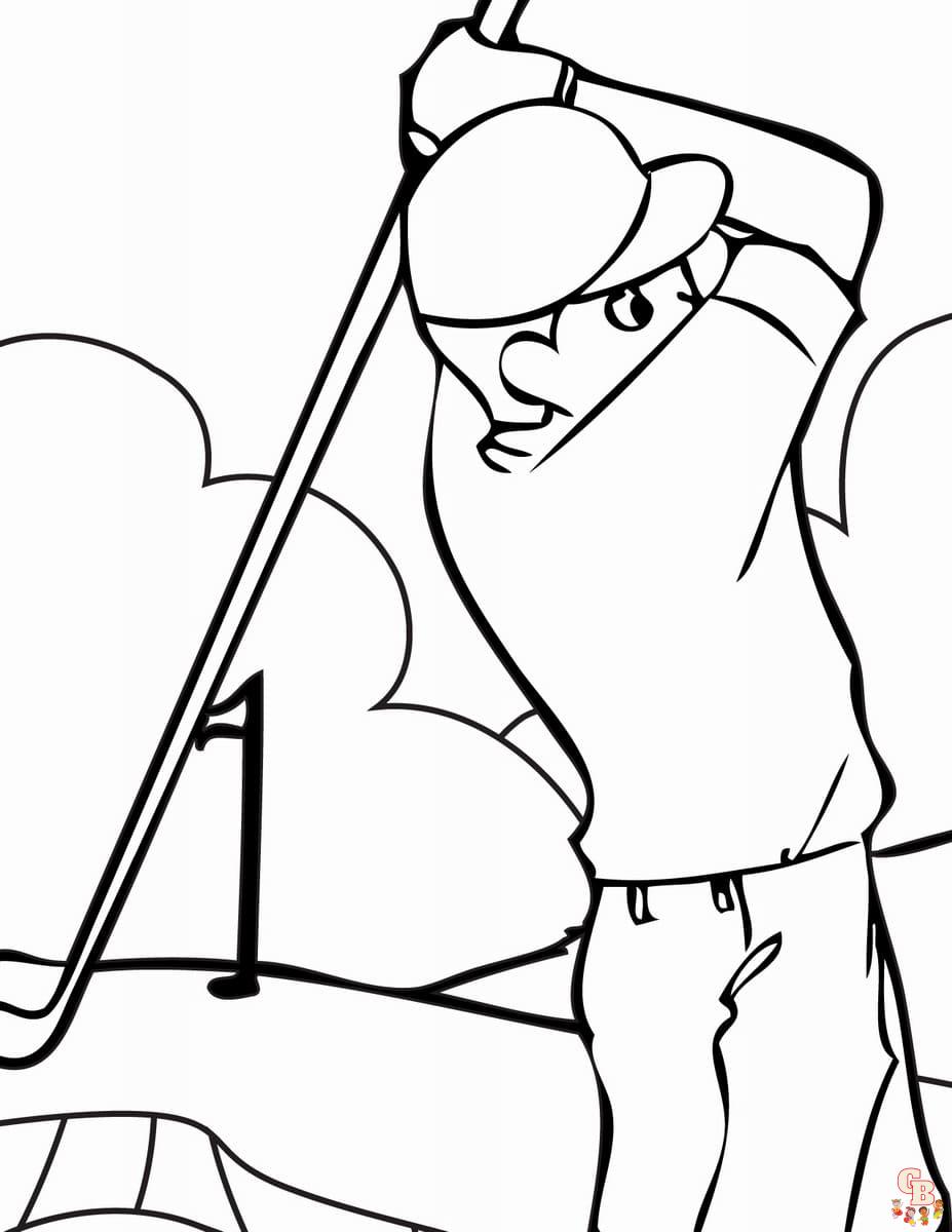 Golfer coloring pages printable