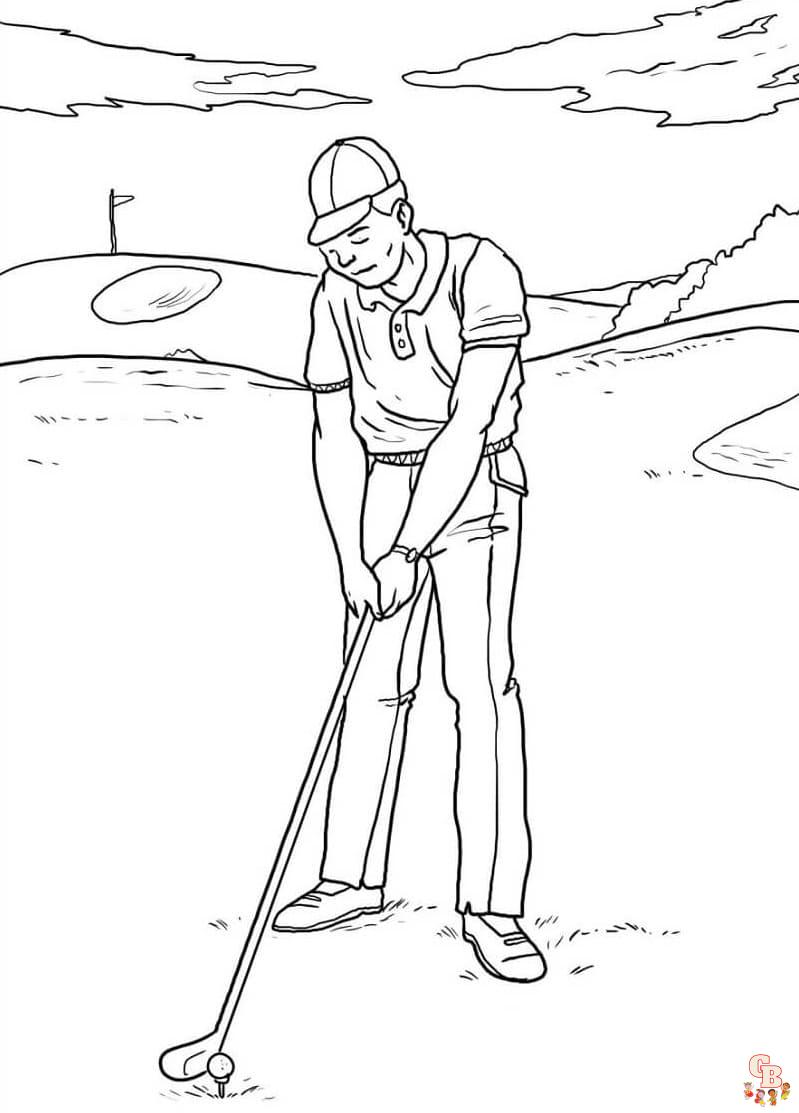Golfer coloring pages to print