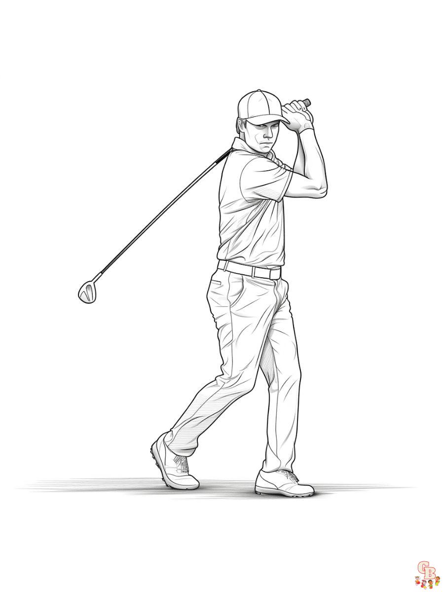 Golfer coloring pages