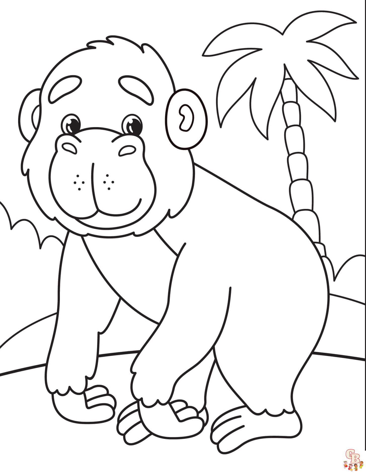Gorillas coloring pages free