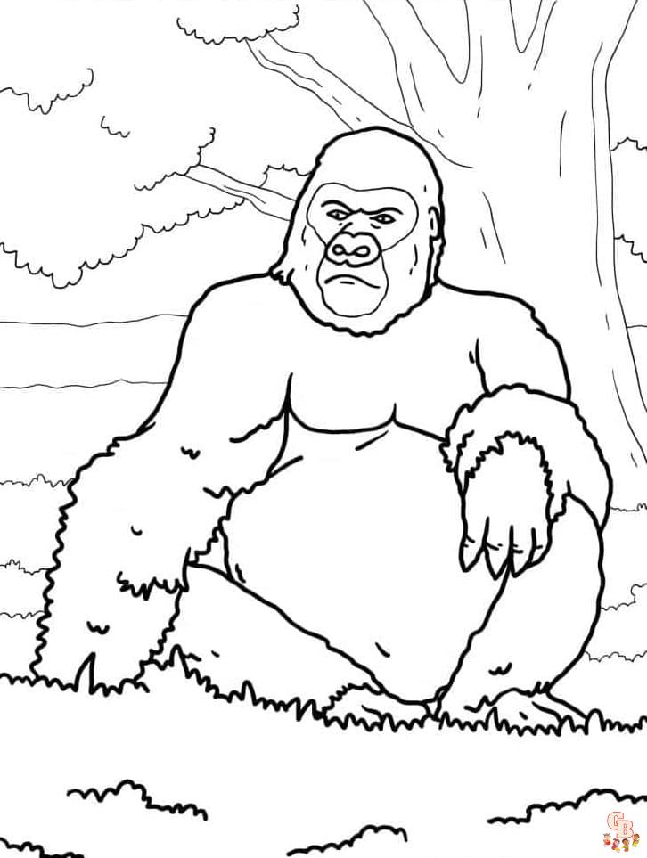 Gorillas coloring pages to print