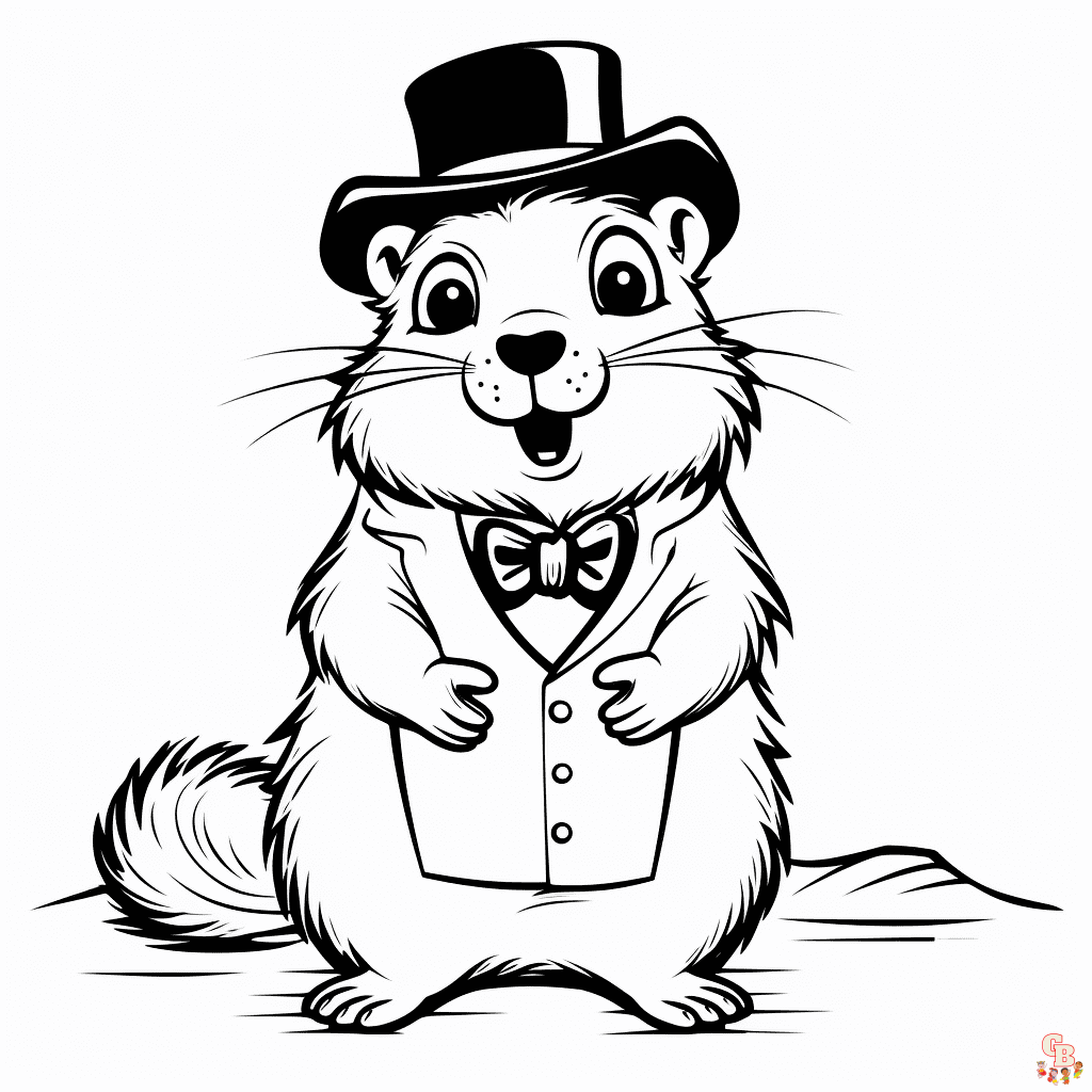 Groundhog Day coloring pages free printable