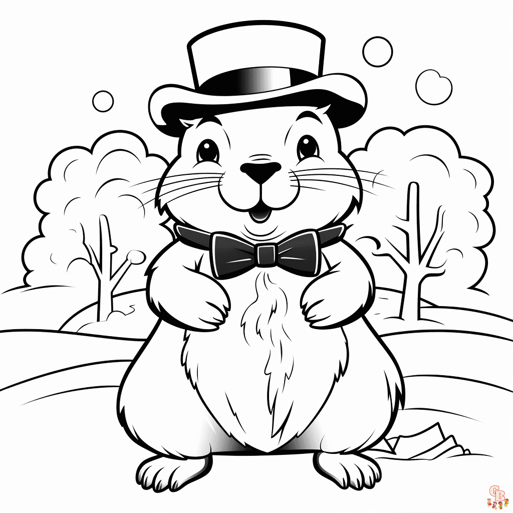 Groundhog Day coloring pages free