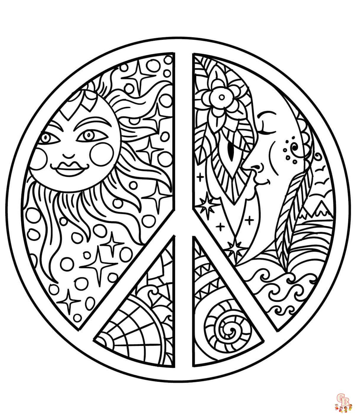 Hippie Coloring Pages