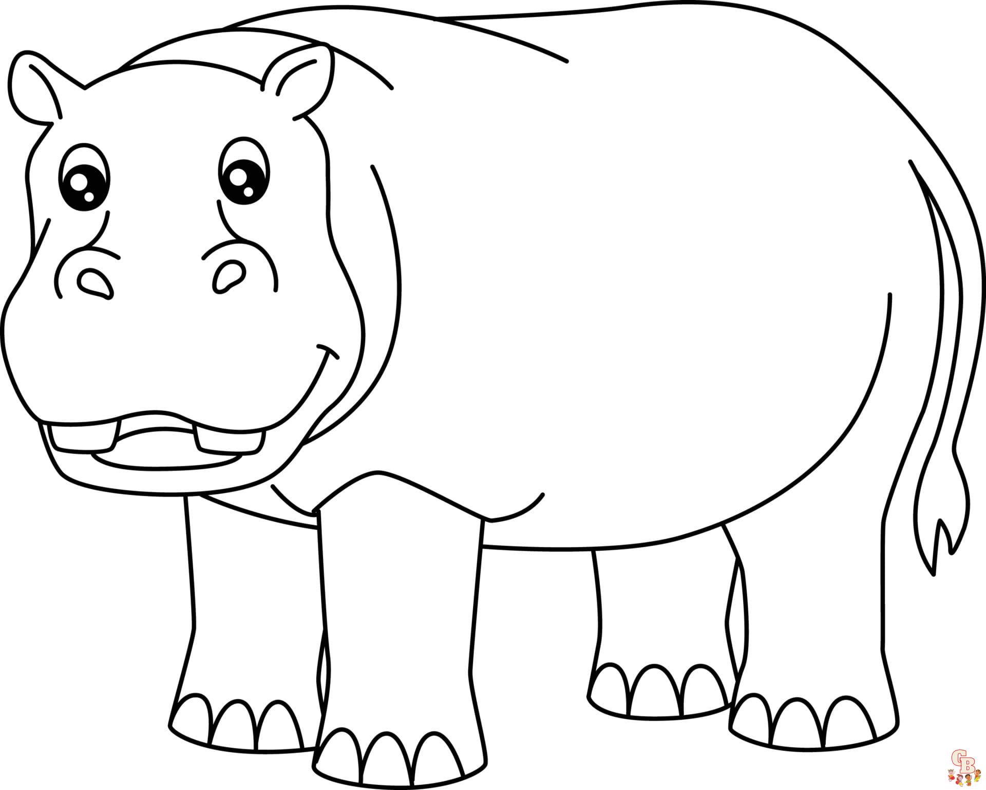 Hippo Coloring Sheets
