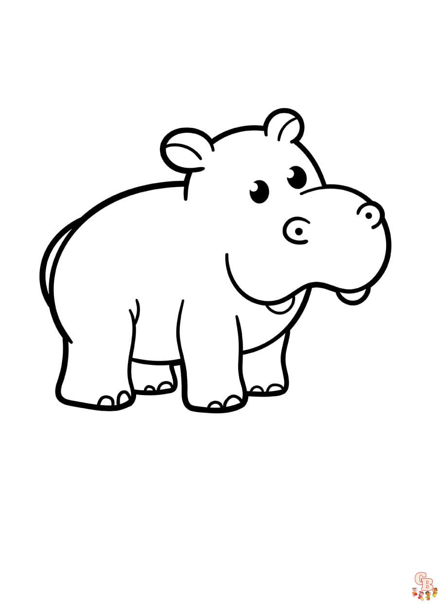 Hippo coloring pages free