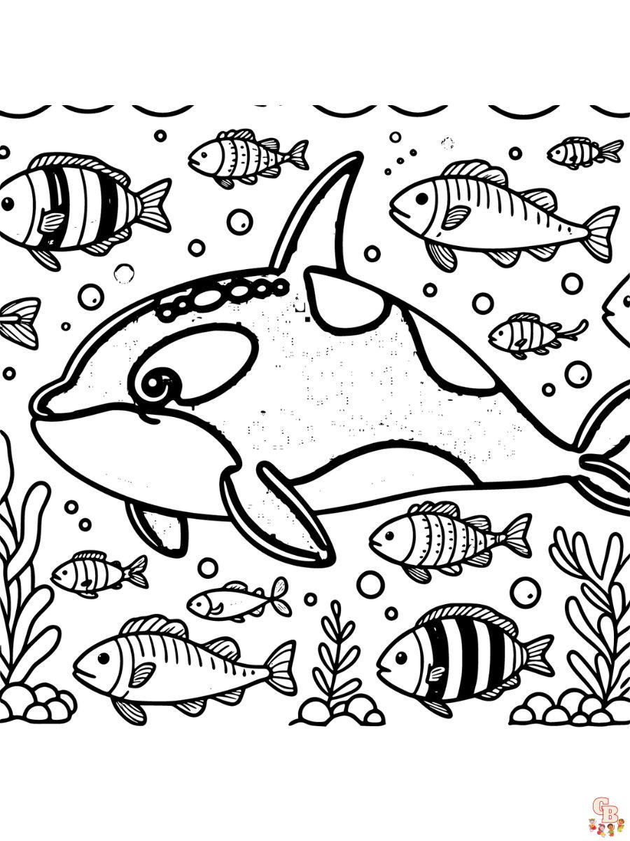 Killer Whale Coloring Pages easy