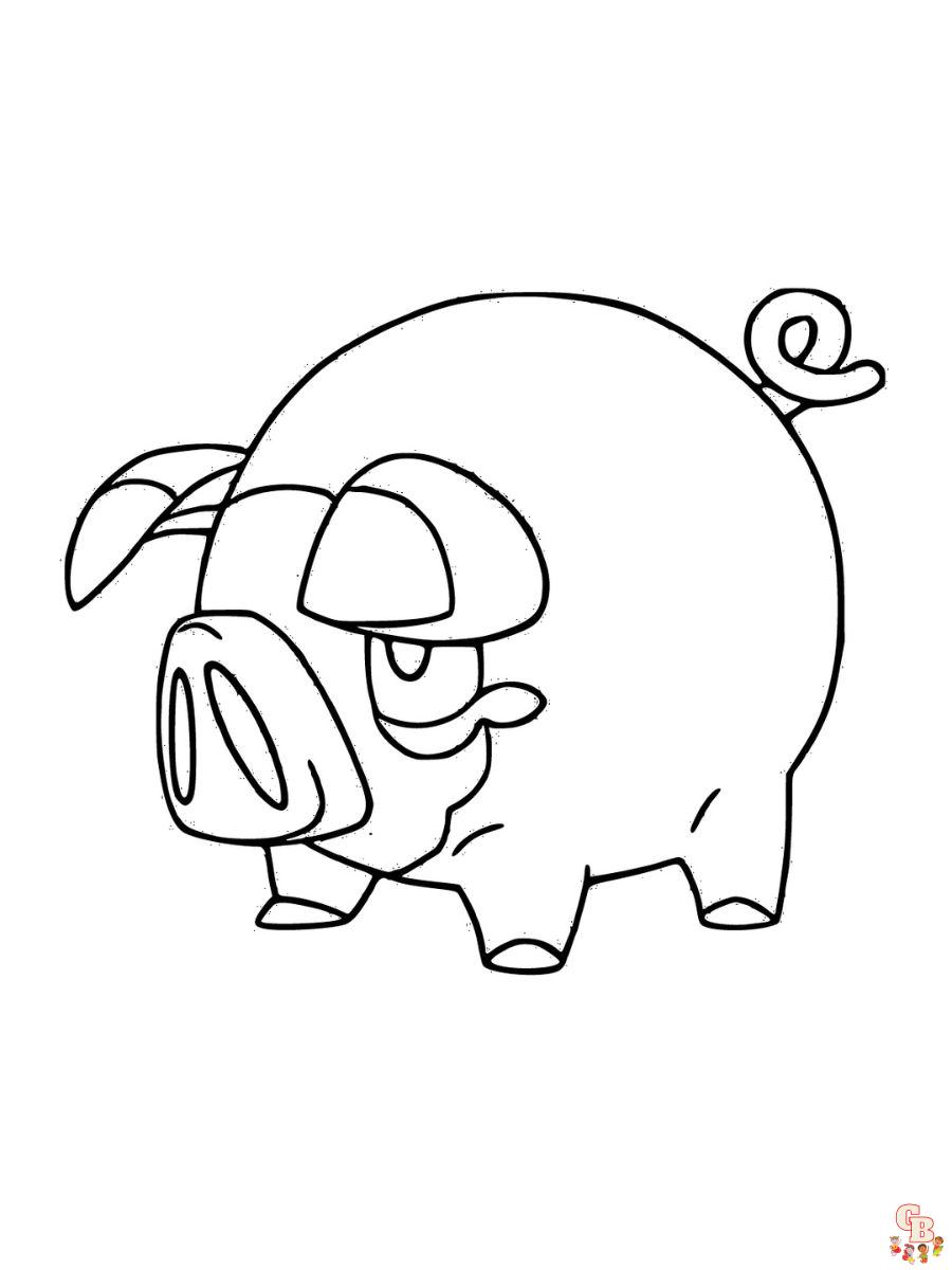 Lechonk coloring page