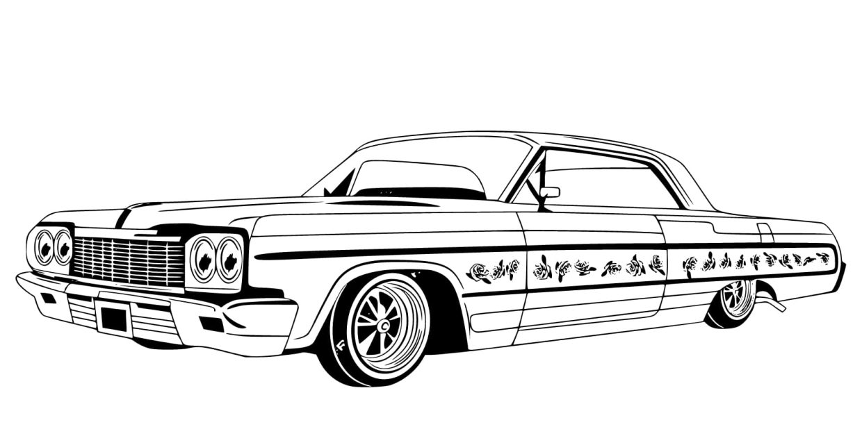 Printable Lowrider Coloring Pages Free For Kids And Adults