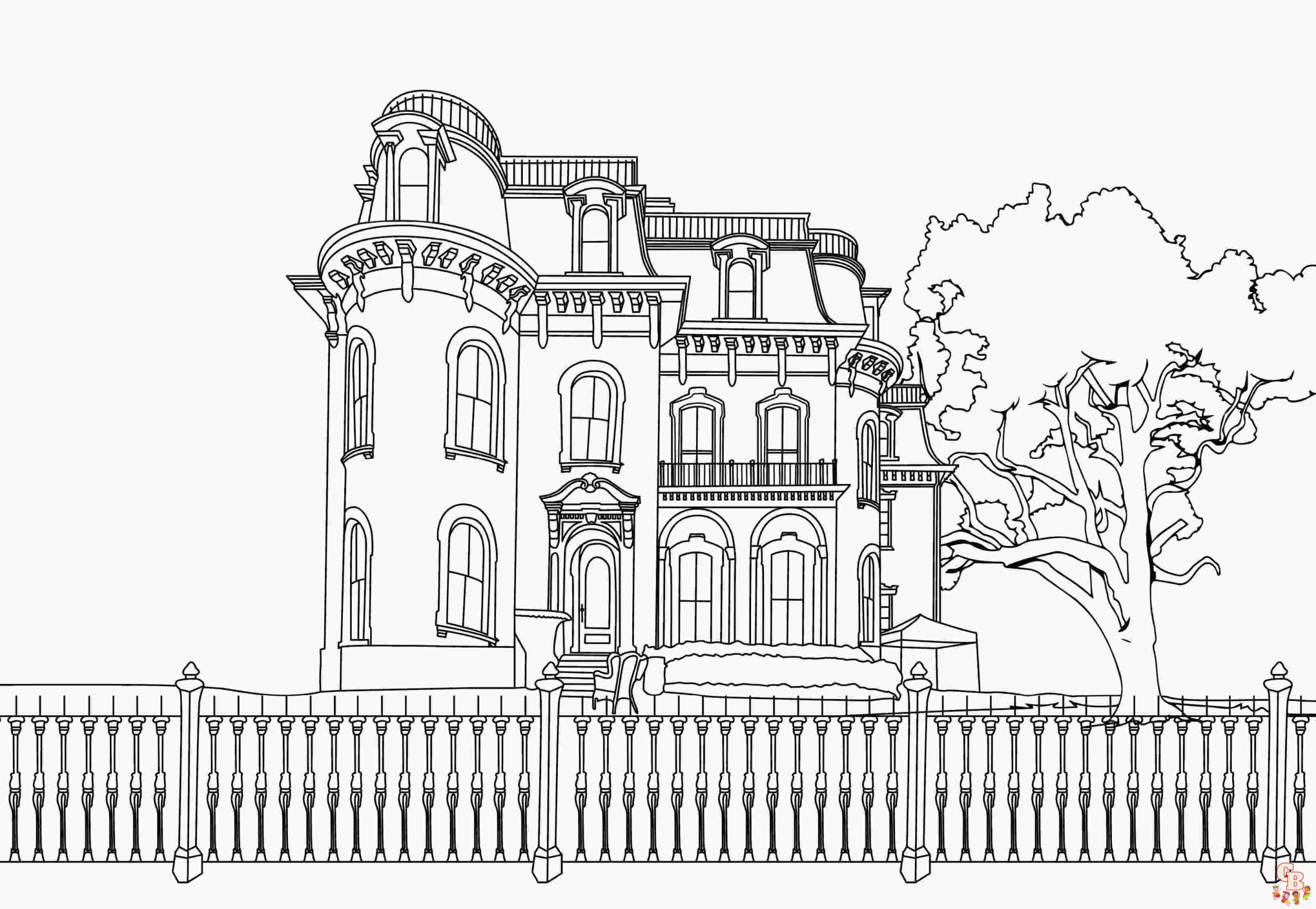 Victorian House Coloring Poster - Large Coloring Posters