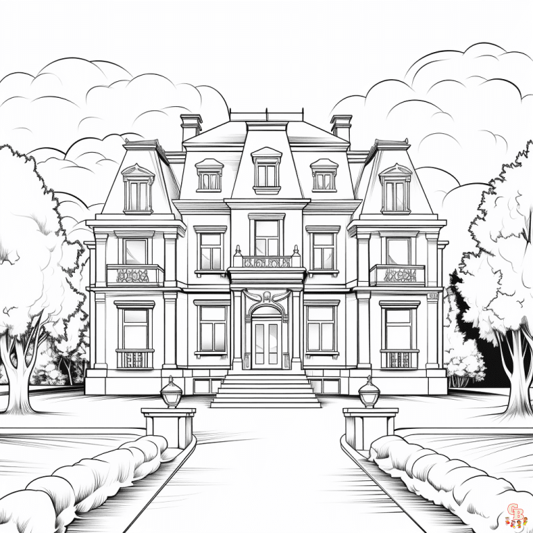 Prinatble Mansion Coloring Pages Free For Kids And Adults