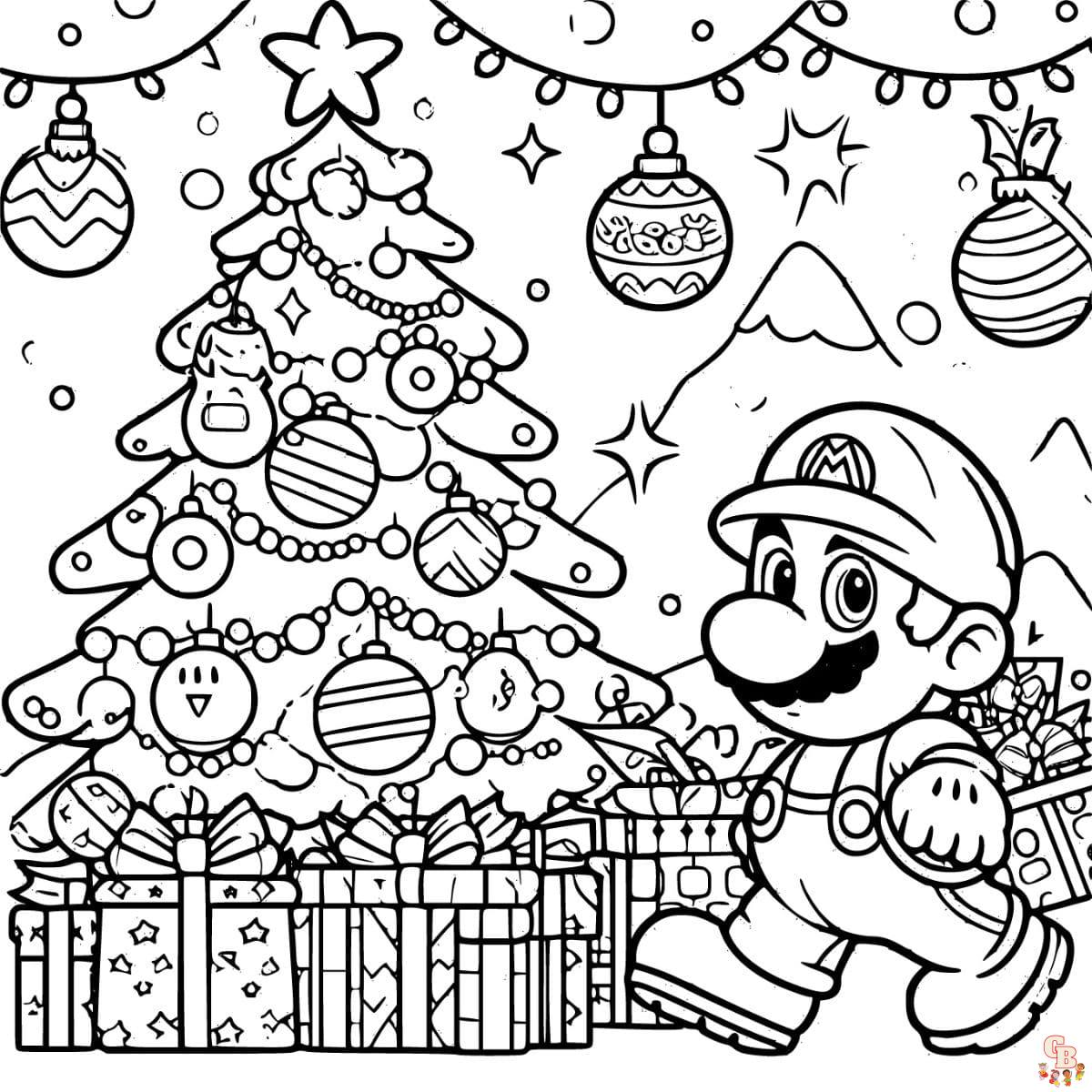 Mario and Christmas Tree