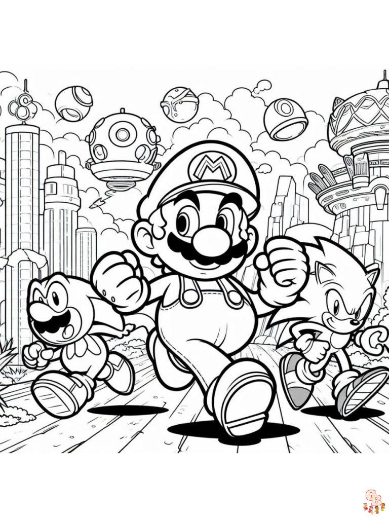 Free Mario Coloring Pages Printable For Kids and Adults