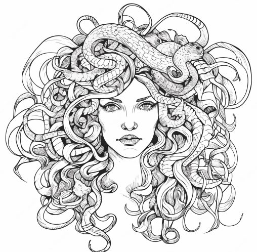 Printable Medusa Coloring Pages Free For Kids And Adults
