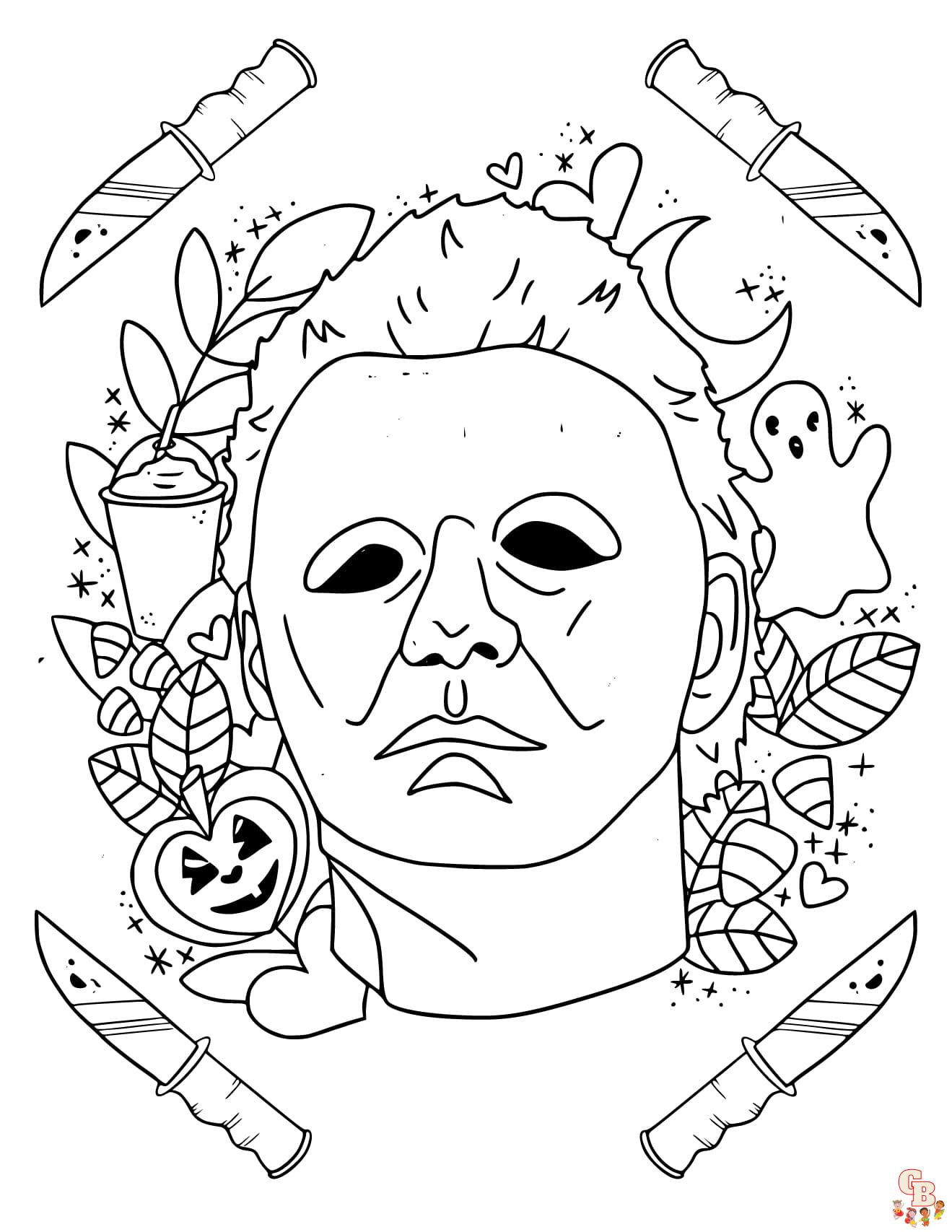 Horror michael myers - Dia das Bruxas - Coloring Pages for Adults