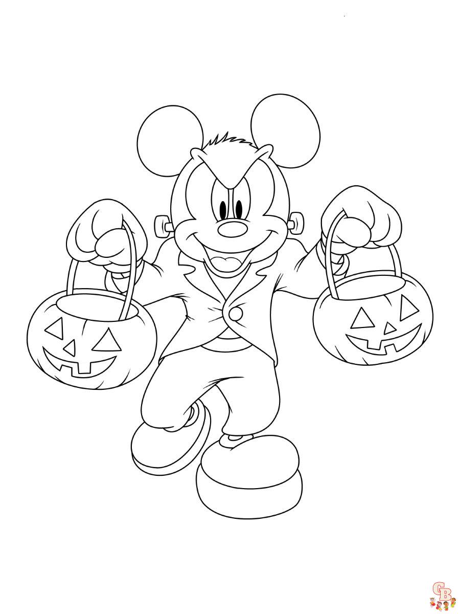 Mickey Mouse Halloween coloring pages Free