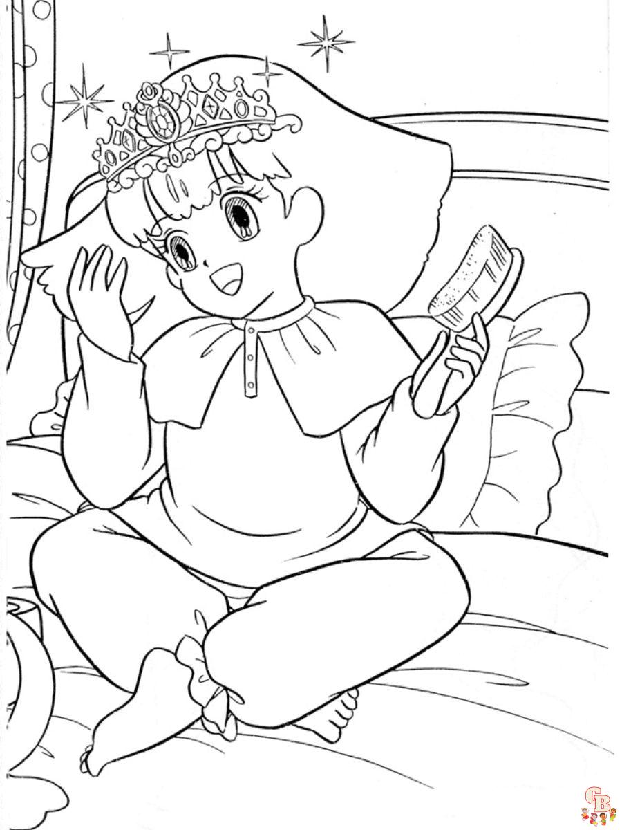 Página para colorir da princesa Momo Minky