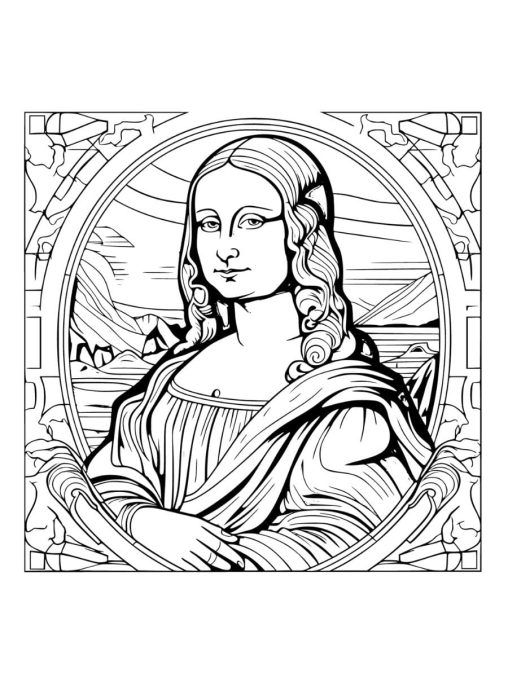 Printable Mona Lisa Coloring Pages Free For Kids And Adults