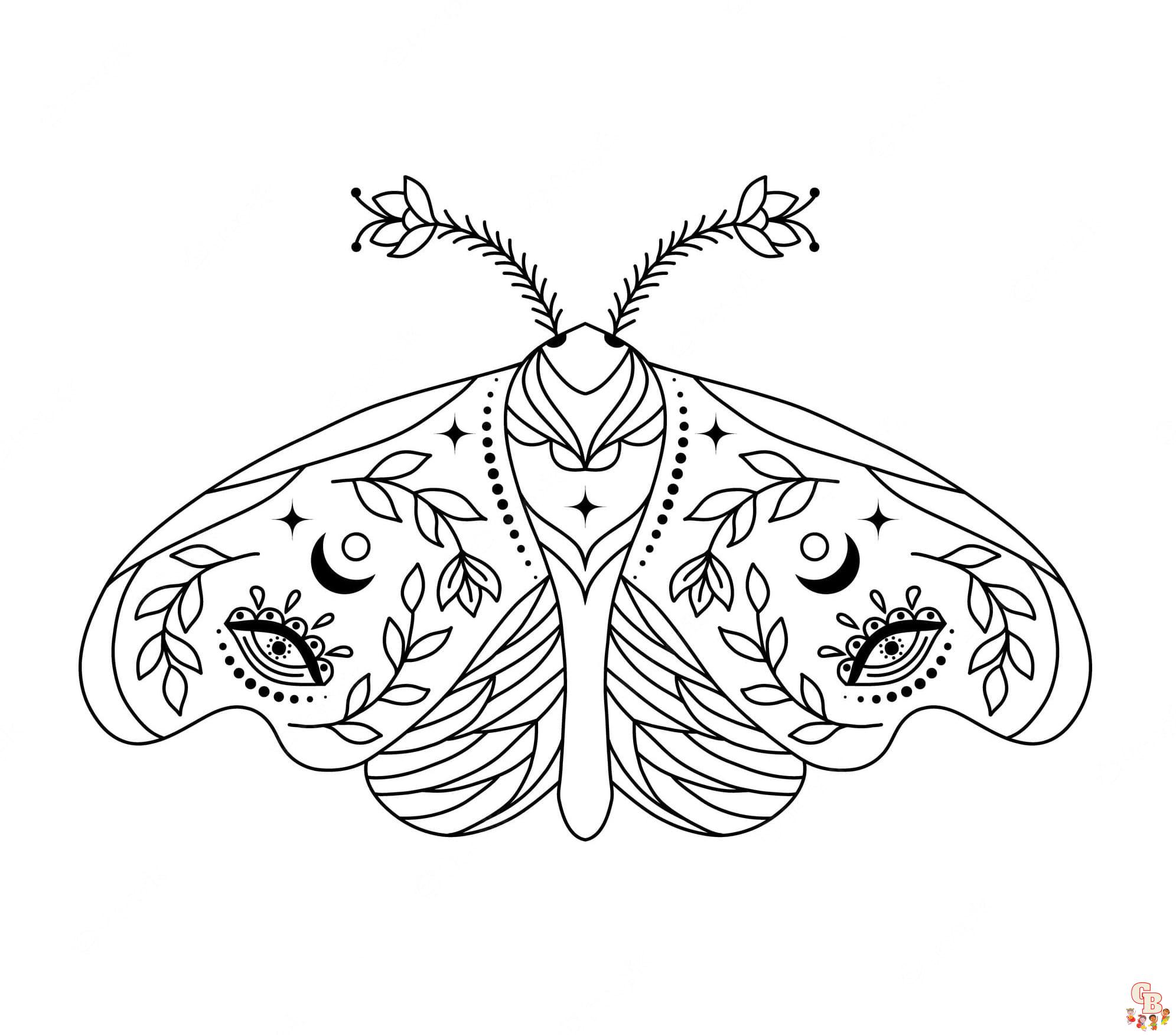 Moth Coloring Pages