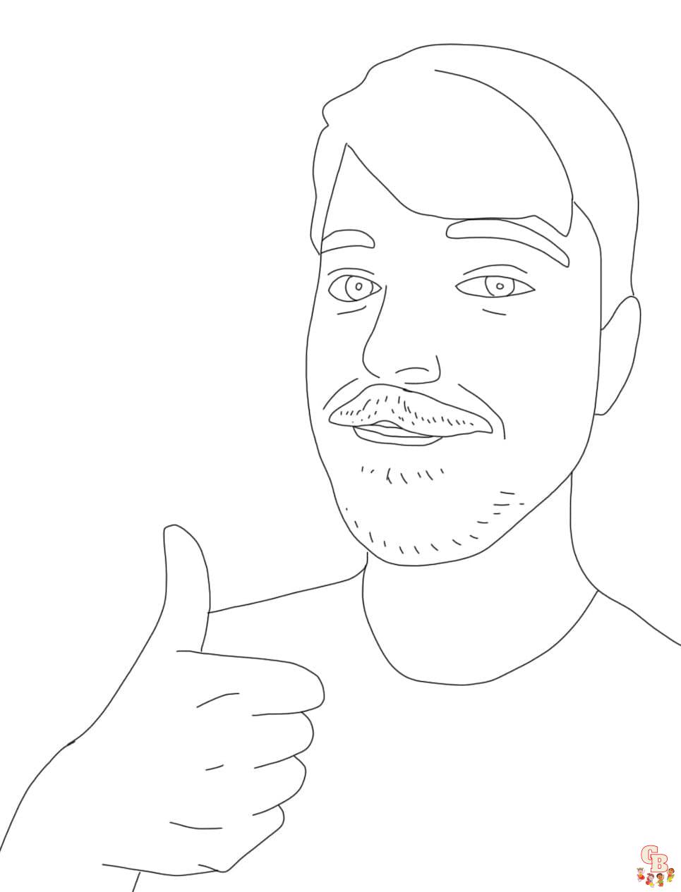 MrBeast coloring pages free
