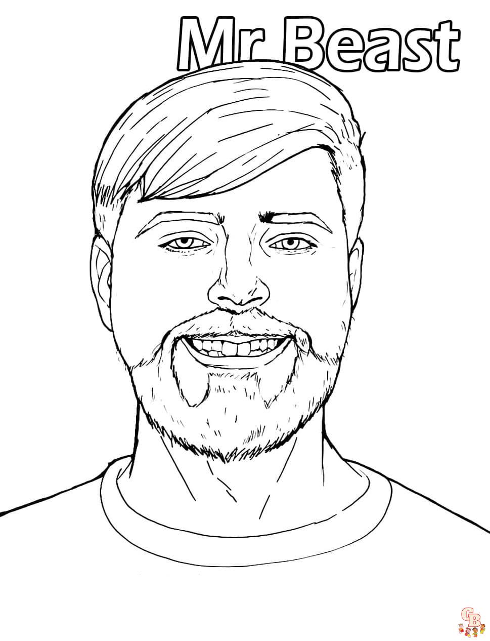 MrBeast coloring pages printable free