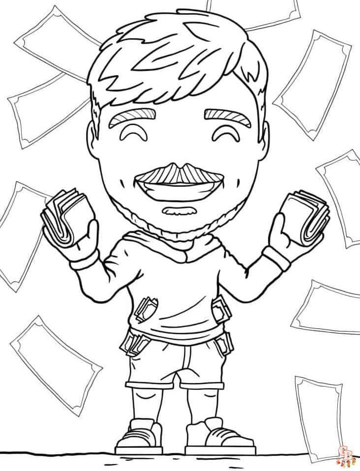 MrBeast coloring pages printable