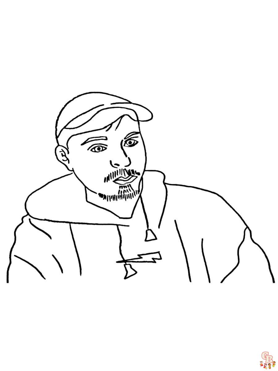 MrBeast coloring pages