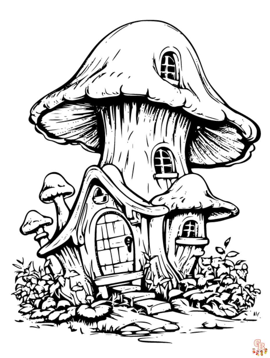 Mushrooms Coloring Pages