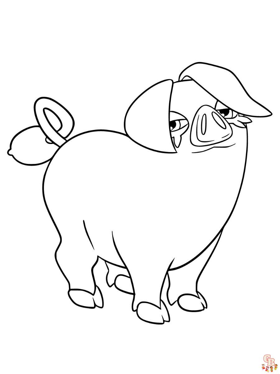 Oinkologne coloring page