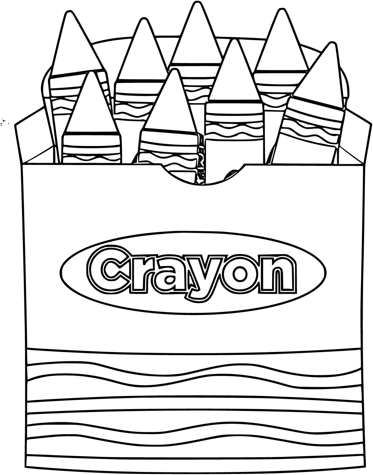 Printable Crayon Coloring Pages Free For Kids And Adults
