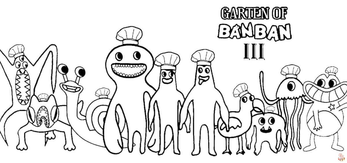 Desenhos para colorir do Garten of Banban 3 para impressão grátis