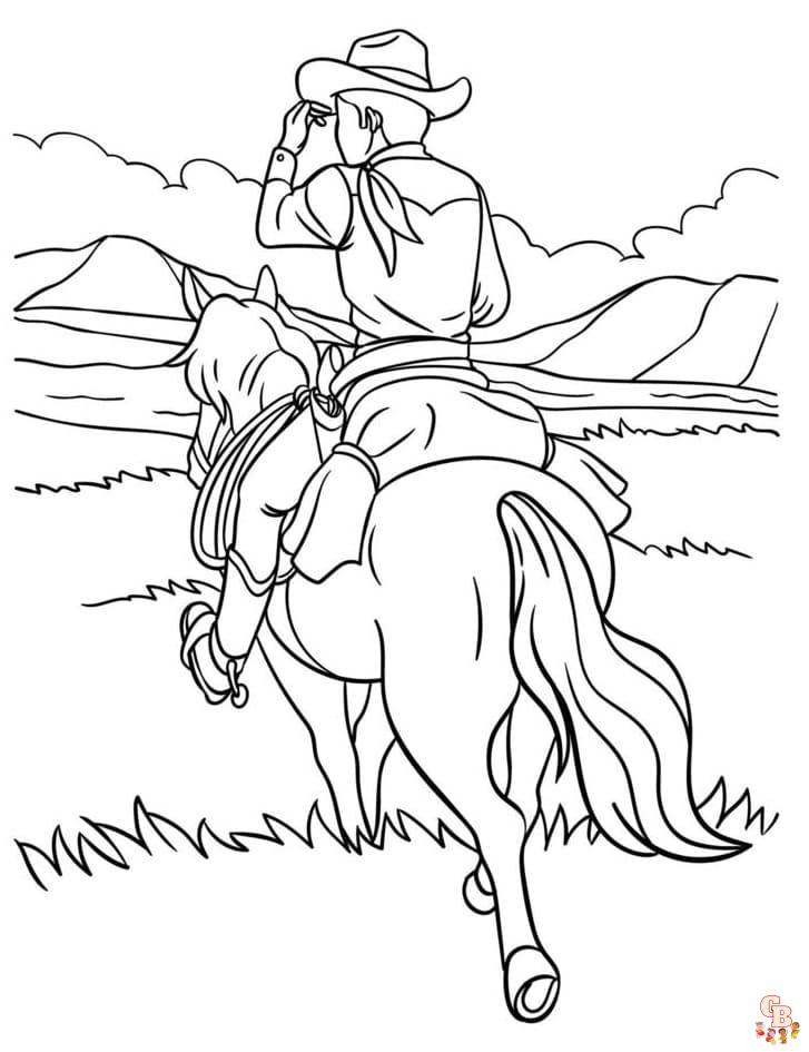 Printable Western coloring sheets