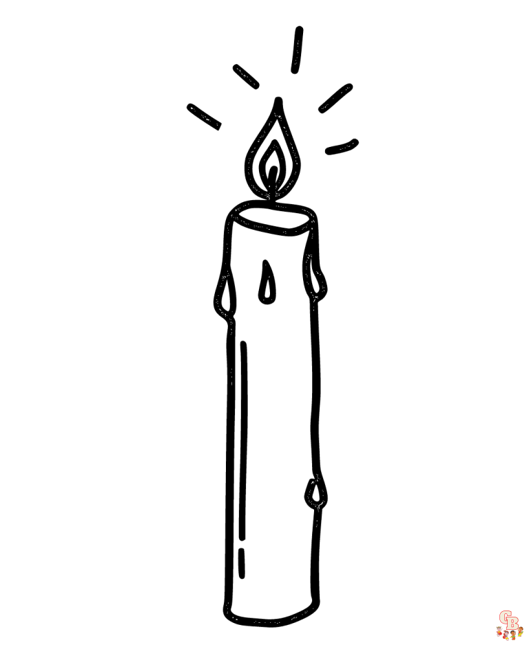 Printable Candle Coloring Pages Free For Kids And Adults