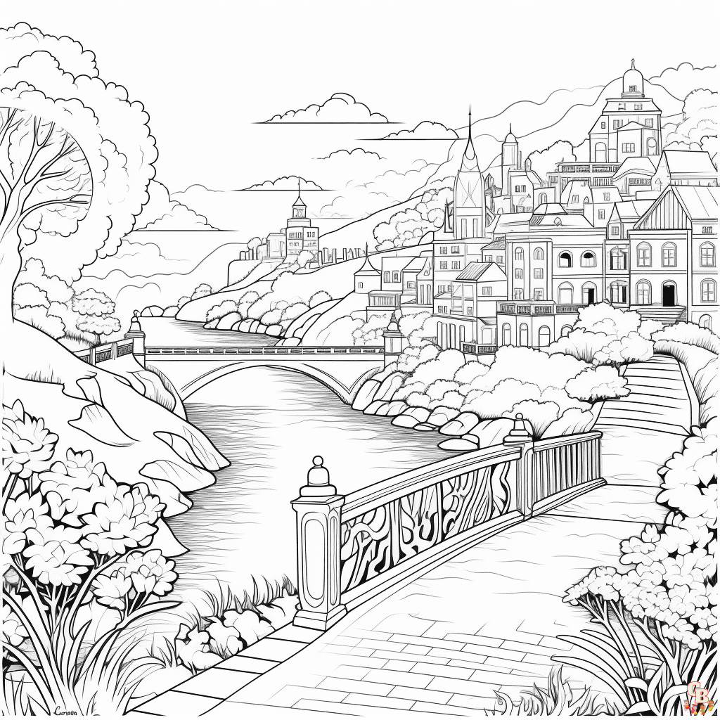Printable scenery coloring sheets