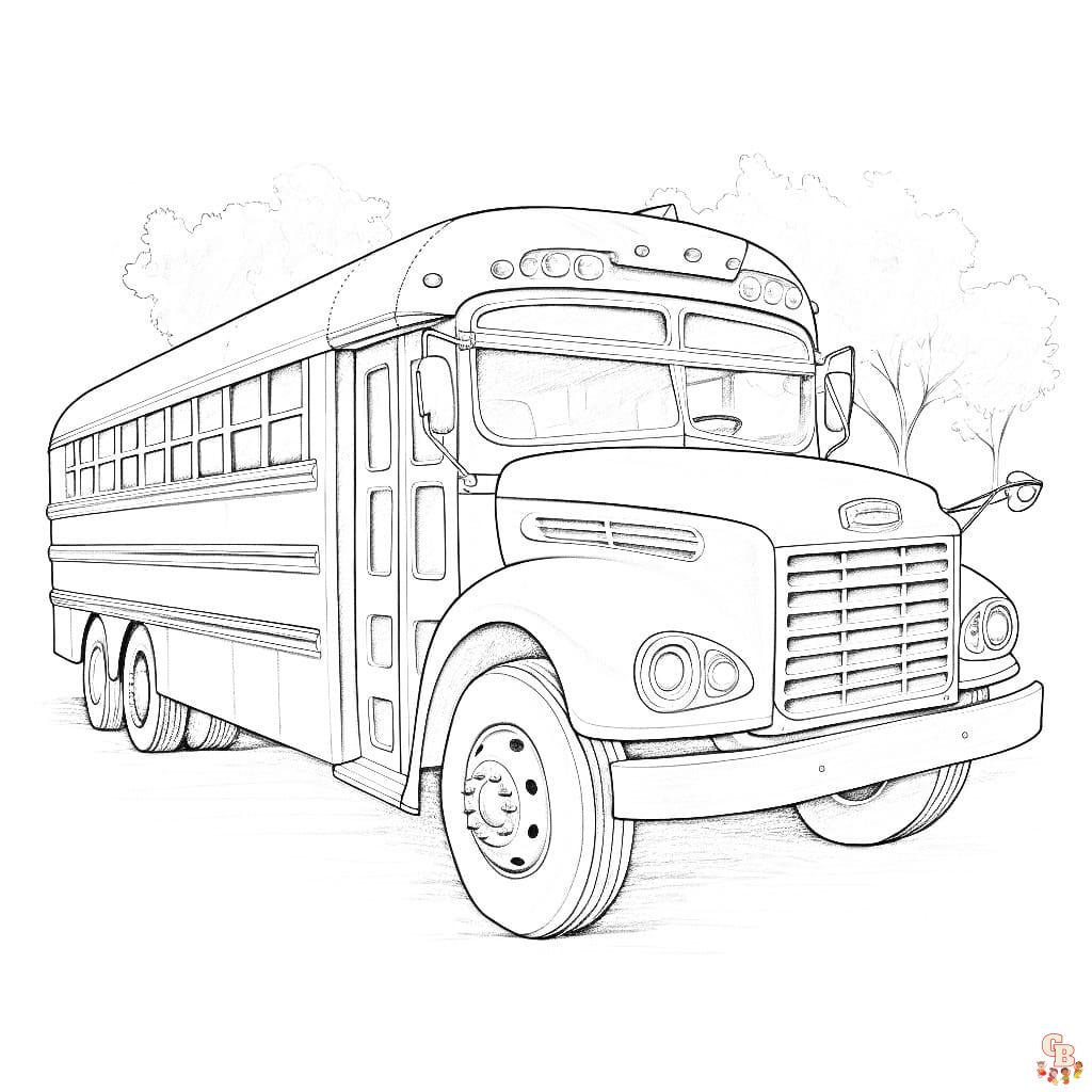 Printable school bus coloring sheets