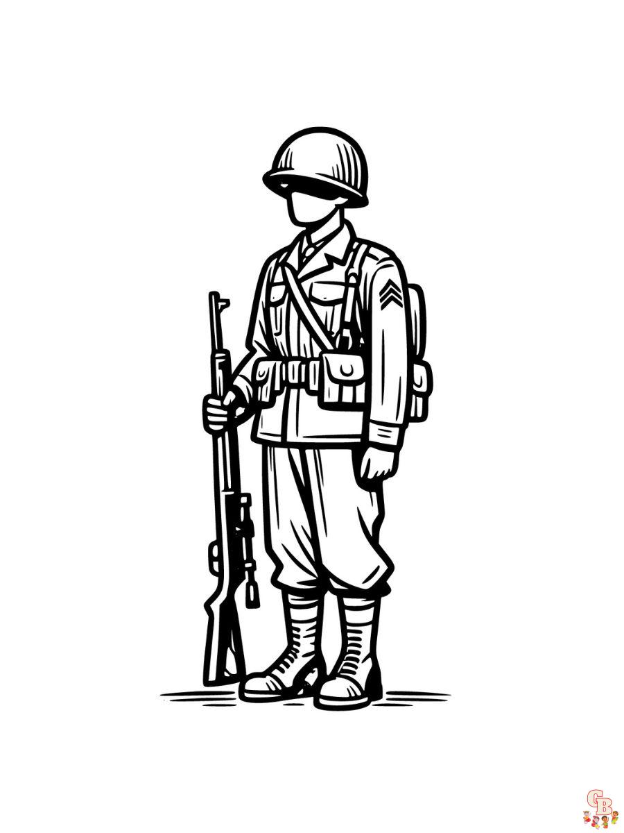 Printable soldier coloring pages free