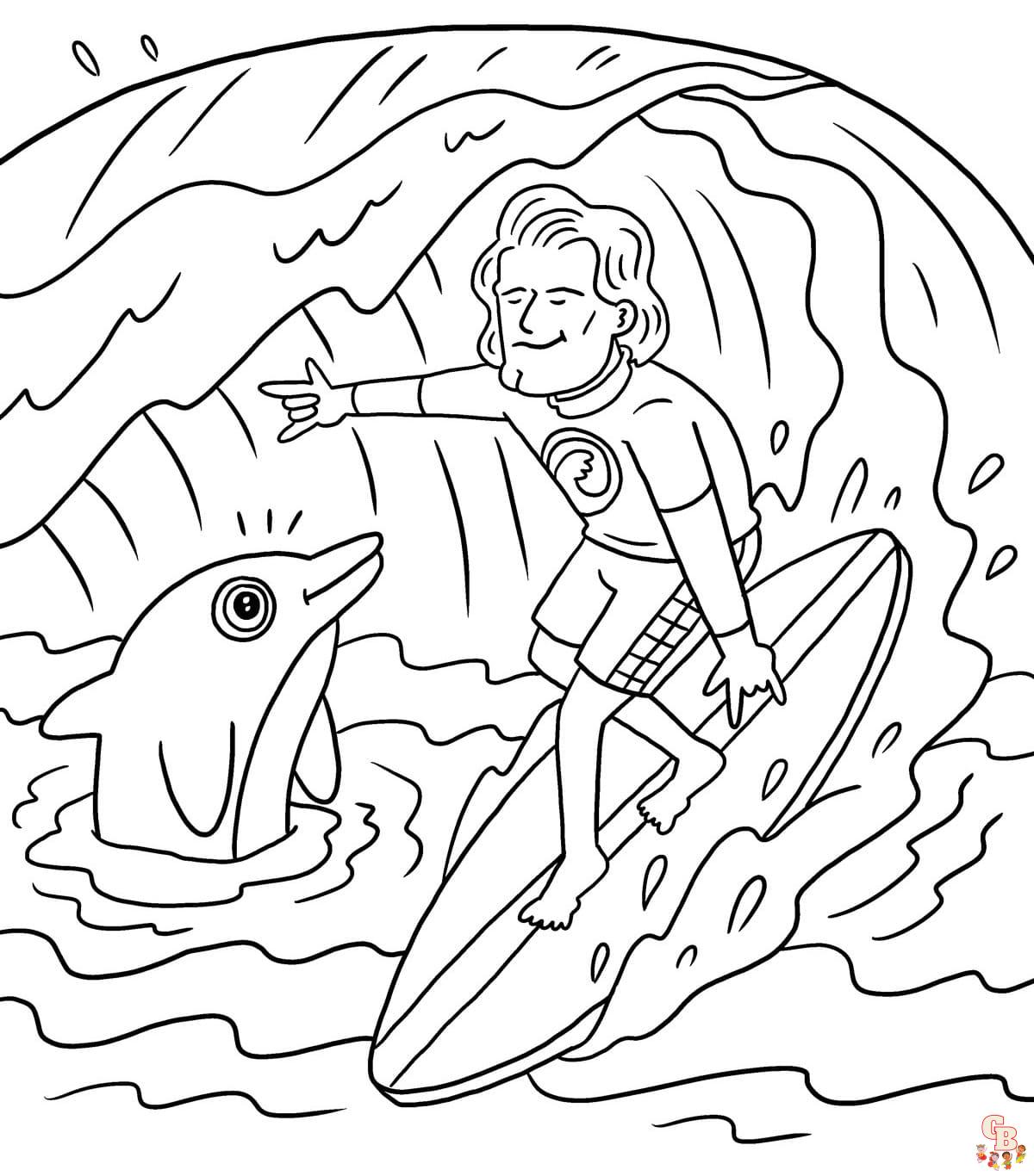 Surfing Coloring Pages